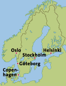 Map on Scandinavia